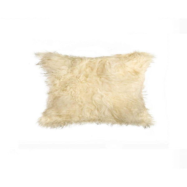 Pillows Throw Pillows - 12" x 20" x 5" Natural Sheepskin - Pillow HomeRoots