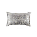 Pillows Throw Pillows - 12" x 20" x 5" Silver And Natural Cowhide - Pillow HomeRoots