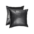 Pillows Throw Pillows - 18" x 18" x 5" Black, Sienna Leather - Pillow 2-Pack HomeRoots