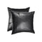 Pillows Throw Pillows - 18" x 18" x 5" Black, Sienna Leather - Pillow 2-Pack HomeRoots
