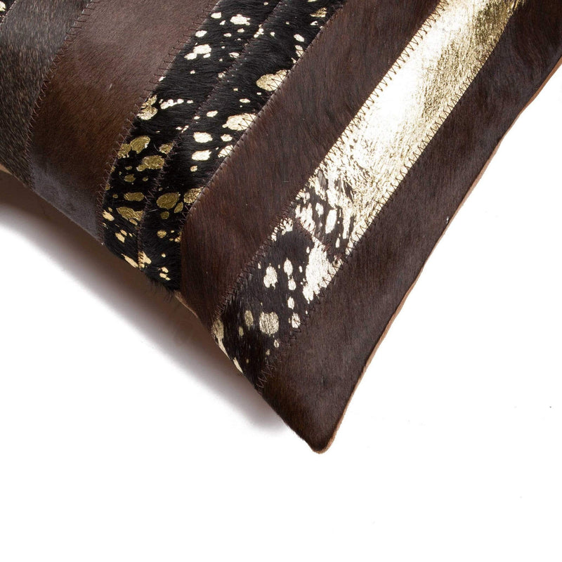 Pillows Throw Pillows - 18" x 18" x 5" Gold And Chocolate - Pillow 2-Pack HomeRoots