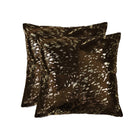 Pillows Throw Pillows - 18" x 18" x 5" Gold And Chocolate, Quattro - Pillow 2-Pack HomeRoots