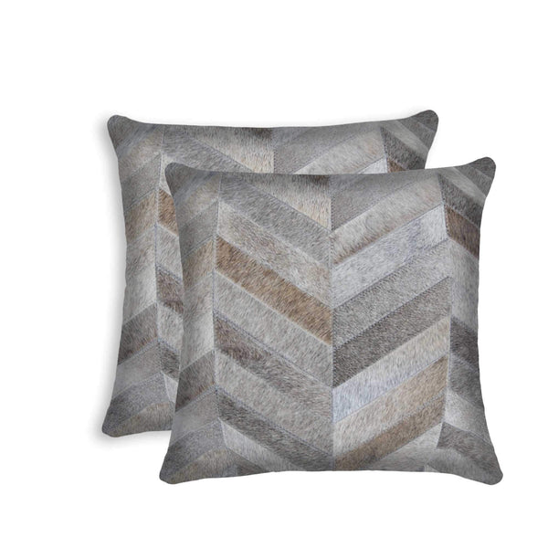 Pillows Throw Pillows - 18" x 18" x 5" Gray - Pillow 2-Pack HomeRoots