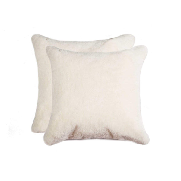 Pillows Throw Pillows - 18" x 18" x 5" Natural Sheepskin - Pillow HomeRoots