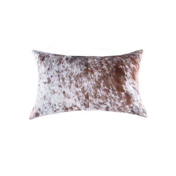Pillows Throw Pillows - 18" x 18" x 5" Salt And Pepper Brown And White Cowhide - Pillow HomeRoots