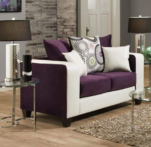 Pillows Velvet Pillows - 62" X 34" X 37" Implosion Purple Demsey White Deltona Amethyst 100% PU, 100% Polyester Velvet Loveseat, Accent Pillows HomeRoots