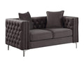 Pillows Velvet Pillows - 63" X 34" X 30" Dark Gray Velvet Loveseat w/2 Pillows HomeRoots