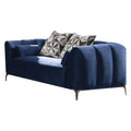 Pillows Velvet Pillows - 80" X 42" X 31" Blue Velvet Loveseat w/4 Pillows HomeRoots