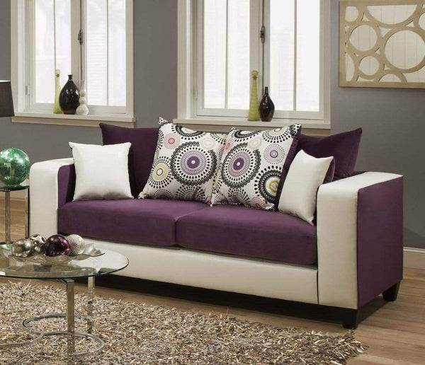 Pillows Velvet Pillows - 82" X 34" X 37" Implosion Purple Demsey White Deltona Amethyst 100% PU, 100% Polyester Velvet Sofa, Accent Pillows HomeRoots