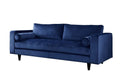 Pillows Velvet Pillows - 88" X 38" X 35" Navy Velvet Sofa w/2 Pillows HomeRoots