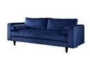 Pillows Velvet Pillows - 88" X 38" X 35" Navy Velvet Sofa w/2 Pillows HomeRoots