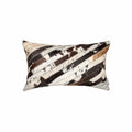 Pillows White Pillow - 12" x 20" x 5" Chocolate And White Mosaic - Pillow HomeRoots