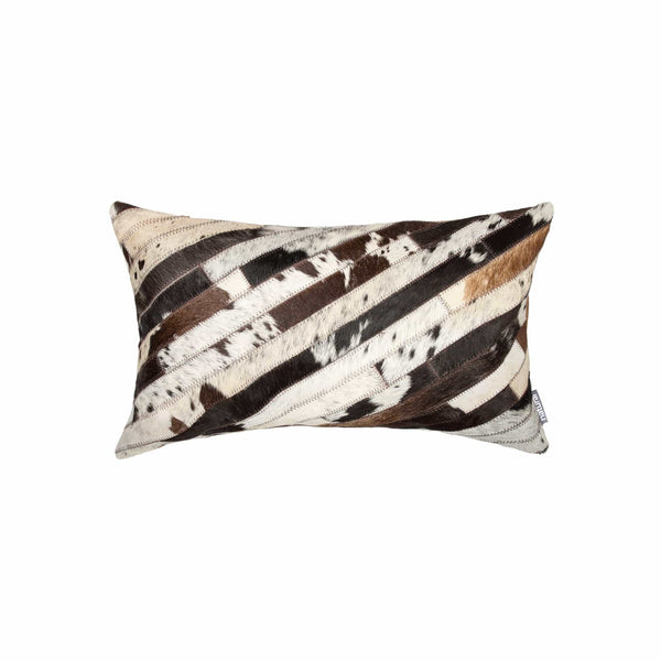 Pillows White Pillow - 12" x 20" x 5" Chocolate And White Mosaic - Pillow HomeRoots