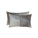 Pillows White Pillow - 12" x 20" x 5" Gray And White, Cowhide - Pillow 2-Pack HomeRoots