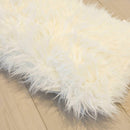 Pillows White Pillow - 12" x 20" x 5" Stone White Faux Sheepskin - Pillow 2-Pack HomeRoots