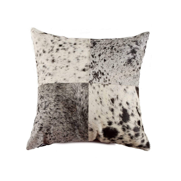 Pillows White Pillow - 18" x 18" x 5" Brilliant White Torino Kobe Cowhide - Pillow HomeRoots