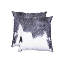 Pillows White Pillow - 18" x 18" x 5" Gray And White Cowhide - Pillow 2-Pack HomeRoots