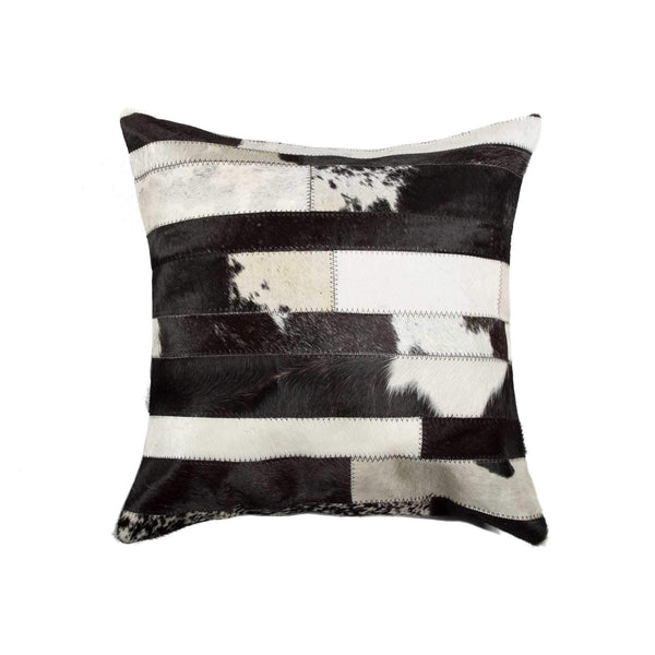 Pillows White Pillow - 18" x 18" x 5" Madrid White Torino Kobe Cowhide - Pillow HomeRoots