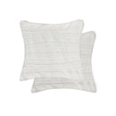 Pillows White Pillow - 18" x 18" x 5" Off White, Linear Faux Fur - Pillow 2-Pack HomeRoots