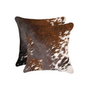 Pillows White Pillow - 18" x 18" x 5" Salt And Pepper Brown And White, Cowhide - Pillow 2-Pack HomeRoots