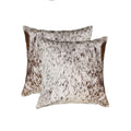 Pillows White Pillow - 18" x 18" x 5" Salt And Pepper, Chocolate And White Cowhide - Pillow 2-Pack HomeRoots