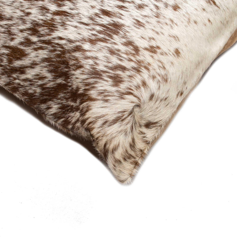 Pillows White Pillow - 18" x 18" x 5" Salt And Pepper, Chocolate And White Cowhide - Pillow 2-Pack HomeRoots