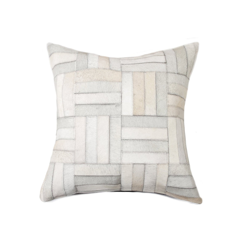 Pillows White Pillow - 18" x 18" x 5" Unique Off White Torino Kobe Cowhide - Pillow HomeRoots