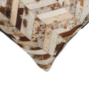 Pillows White Pillow - 22" x 22" x 5" Brown/White, Large Chevron, Cowhide - Pillow HomeRoots