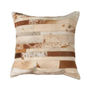 Pillows White Pillow - 22" x 22" x 5" Brown/White, Large Madrid, Cowhide - Pillow HomeRoots