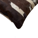 Pillows White Pillow - 22" x 22" x 5" Chocolate/White, Large Madrid, Cowhide - Pillow HomeRoots