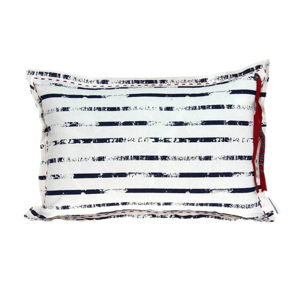 Pillows White Pillow Cases - 20" x 6" x 14" Nautical White Pillow Cover With Down Insert HomeRoots