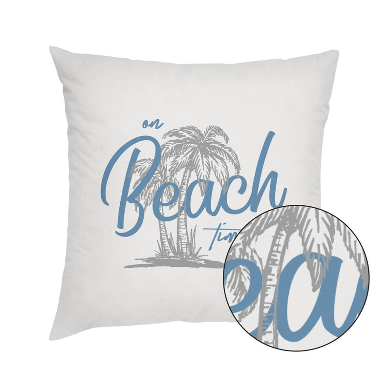 Pillows White Pillow - "On Beach Time" Pillow HomeRoots