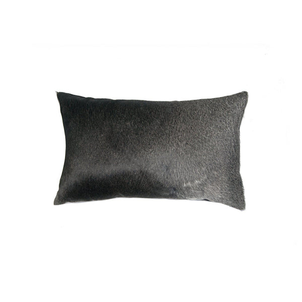 Pillows White Throw Pillows - 12" x 20" x 5" Gray And White Cowhide - Pillow HomeRoots