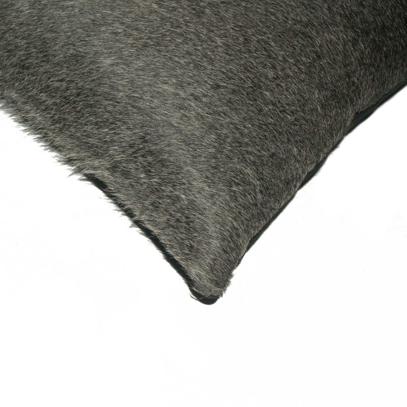 Pillows White Throw Pillows - 12" x 20" x 5" Gray And White Cowhide - Pillow HomeRoots