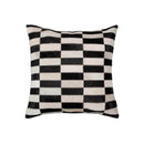 Pillows White Throw Pillows - 18" x 18" x 5" Black And White Linear Cowhide - Pillow HomeRoots