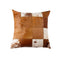 Pillows White Throw Pillows - 18" x 18" x 5" Brown And White Patchwork Cowhide - Pillow HomeRoots