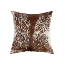 Pillows White Throw Pillows 18" x 18" x 5" Salt And Pepper Brown And White Cowhide Pillow 4274 HomeRoots