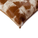 Pillows White Throw Pillows - 18" x 18" x 5" Salt And Pepper Brown And White Patchwork Cowhide - Pillow HomeRoots