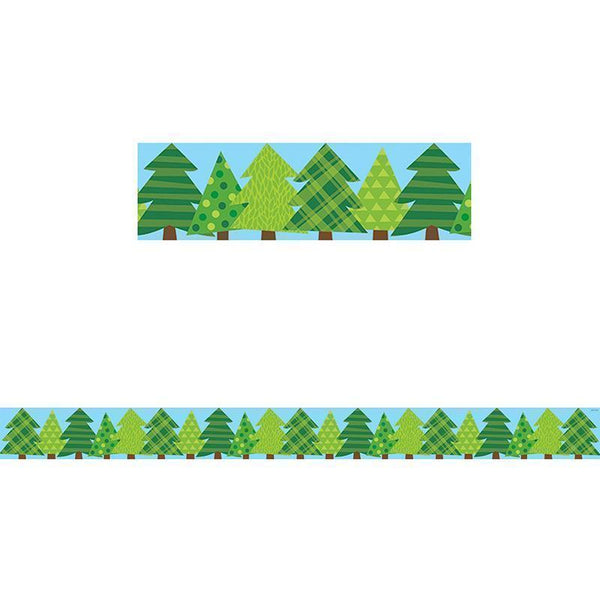 PINE TREES BORDER NO 3 WOODLAND-Learning Materials-JadeMoghul Inc.