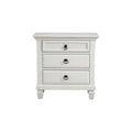 Pine Wood 3 Drawer Nightstand in White-Nightstands and Bedside Tables-White-Pine Solids-JadeMoghul Inc.