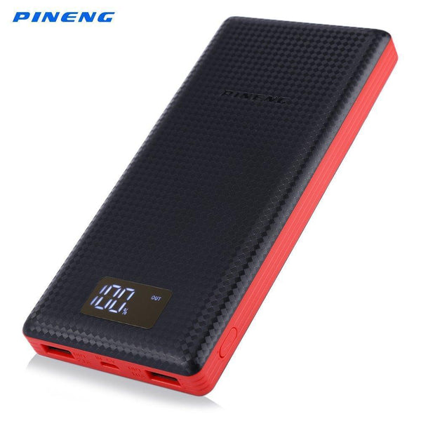 PINENG PN 969 20000mAh Mobile Power Bank Dual USB Portable External Battery Charger Support LED Display-China-Black-JadeMoghul Inc.