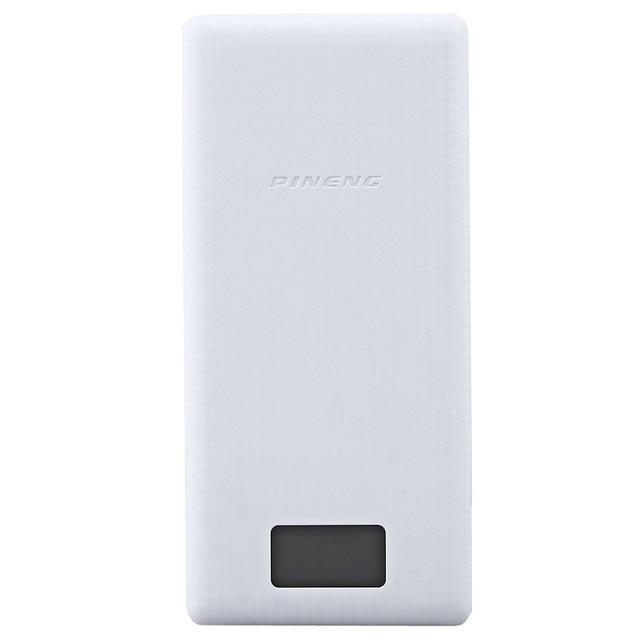 PINENG PN 969 20000mAh Mobile Power Bank Dual USB Portable External Battery Charger Support LED Display-China-White-JadeMoghul Inc.