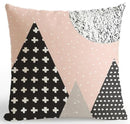 Pink Decoration Pot Plant Flower Cushion Abstract Landscape Geometric Pillow Black And White Plus Triangle For Office Chair Sofa-A5-45x45cm Just Cover-JadeMoghul Inc.