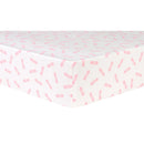 Pink Feathers Deluxe Flannel Fitted Crib Sheet-PINK-JadeMoghul Inc.