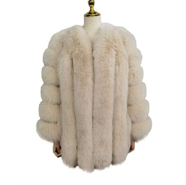 pink java QC8128 new arrival women winter clothes real fox fur coat natural fox fur jacket  hot sale big fur long sleeve JadeMoghul Inc. 