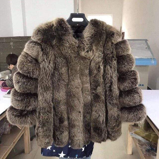 pink java QC8128 new arrival women winter clothes real fox fur coat natural fox fur jacket  hot sale big fur long sleeve JadeMoghul Inc. 