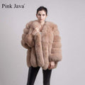 pink java QC8128 new arrival women winter clothes real fox fur coat natural fox fur jacket  hot sale big fur long sleeve JadeMoghul Inc. 
