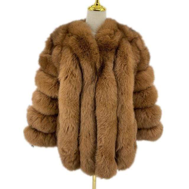 pink java QC8128 new arrival women winter clothes real fox fur coat natural fox fur jacket  hot sale big fur long sleeve JadeMoghul Inc. 