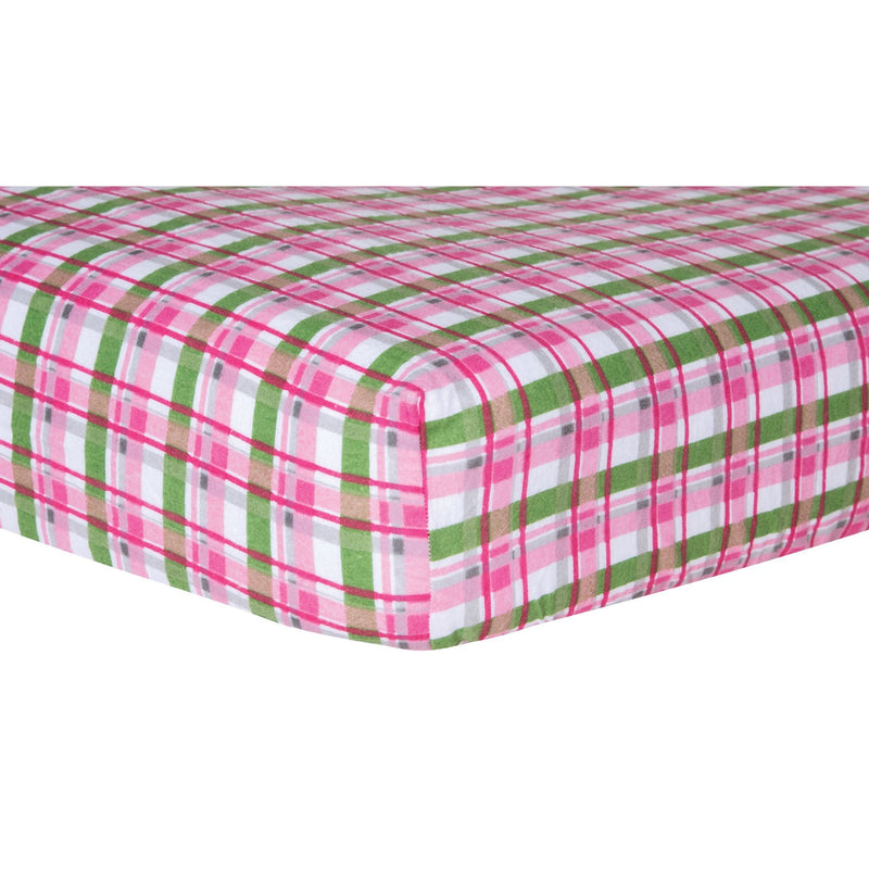 Pink Plaid Deluxe Flannel Fitted Crib Sheet-PLAID-JadeMoghul Inc.