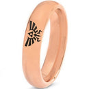 Tungsten Rings Pink Rose Tungsten Carbide Dome Court Legend of Zelda Ring